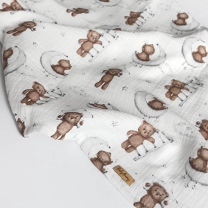 Muszlin pelenka - mackó, Baba - mama, Baba ágynemű, Babatakaró, gyerek pléd, Varrás, MESKA