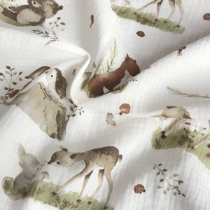 Muszlin pelenka - erdei állatos - baba - mama - baba ágynemű - babatakaró, gyerek pléd - Meska.hu