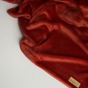 Puha plüss takaró - terrakotta, Baba - mama, Baba ágynemű, Babatakaró, gyerek pléd, Varrás, MESKA