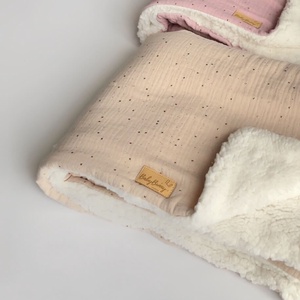 Sherpa baba takaró � rózsaszín pöttyös, Baba - mama, Baba ágynemű, Babatakaró, gyerek pléd, Varrás, MESKA