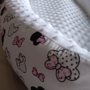 Pink Masnis Minnie Egér-Fehér Minky Babafészek - otthon & életmód - babaszoba, gyerekszoba - babafészek - Meska.hu