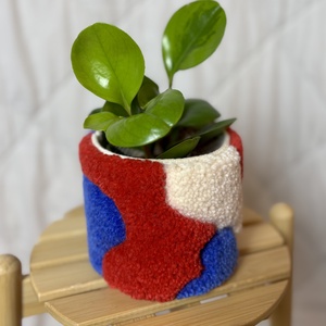 Tufted gyapjú kaspó takaró - otthon & életmód - virágdekoráció - virágtartó - kaspó - Meska.hu