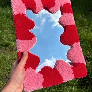 Tufted gyapjú tükör, Otthon & Életmód, Dekoráció, Tükör, Mindenmás, MESKA