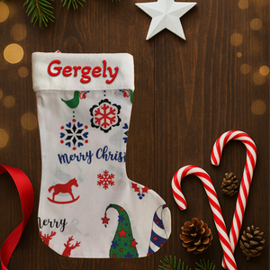 Mikuláscsizma, TÖBBFÉLE, bármilyen NÉVVEL vagy FELIRATTAL!, Karácsony, Mikulás, Mikulás csizma és zokni, Varrás, MESKA