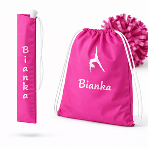 Mazsorett bottartó és pompom táska szett (pink) - névvel és logóval is kérhető, Táska & Tok, Hátizsák, Tornazsák, Gymbag, Varrás, Mindenmás, MESKA