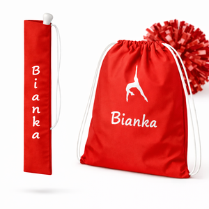Mazsorett bottartó és pompom táska szett (piros) - névvel és logóval is kérhető, Táska & Tok, Hátizsák, Tornazsák, Gymbag, Varrás, Mindenmás, MESKA