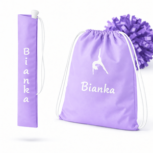 Mazsorett bottartó és pompom táska szett (világoslila) - névvel és logóval is kérhető, Táska & Tok, Hátizsák, Tornazsák, Gymbag, Varrás, Mindenmás, MESKA