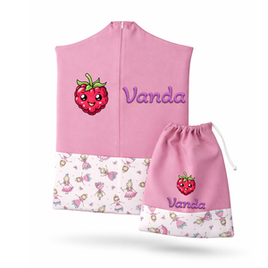 Ovis zsák + tornazsák szett névvel és jellel (rózsaszín + királykisasszonyos), ajándék szeretetküldővel, Játék & Sport, Ovis felszerelés, Ovis szett, Varrás, Mindenmás, MESKA