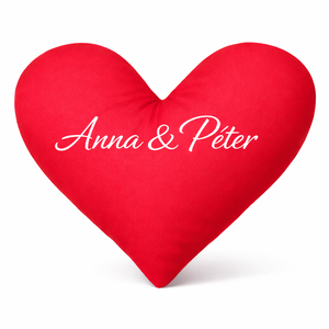 Egyedi neves szív alakú párna szerelmespároknak Valentin-napra, Otthon & Életmód, Lakástextil, Párna & Párnahuzat, Forma párna, Varrás, Mindenmás, MESKA