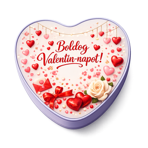 Valentin-napi, szív alakú fémdoboz magyar felirattal - Meska.hu