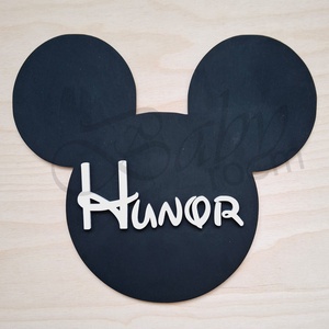 Mickey - névre szóló falidísz, Baba - mama, Babaszoba dekoráció, Babanév dekoráció, Famegmunkálás, Festészet, MESKA