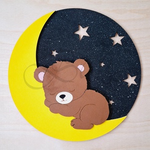 Maci a Holdon, Baba - mama, Babaszoba dekoráció, Babaszoba kép, Famegmunkálás, Festészet, MESKA