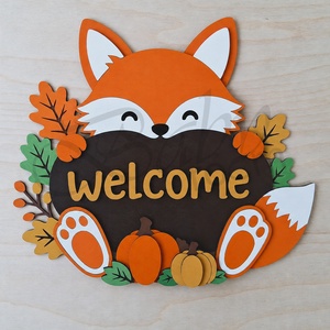 Róka Welcome ajtódísz - Meska.hu
