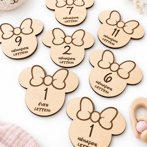 Mérföldkő korong - Minnie - baba - mama - babafotózás - baba mérföldkő kártyák - Meska.hu