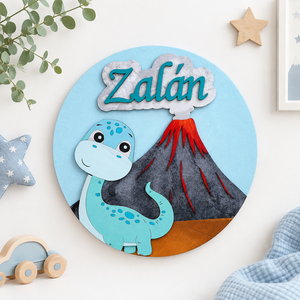 Dinó - névre szóló falidísz - Meska.hu