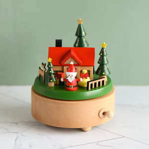 Mikulás ház - mozgó zenedoboz, Otthon & Életmód, Dekoráció, Asztal és polc dekoráció, Zenedoboz, Famegmunkálás, Gravírozás, pirográfia, MESKA