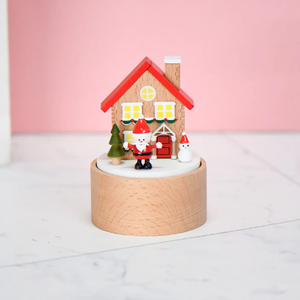 Mikulás ház - mozgó zenedoboz - otthon & életmód - dekoráció - asztal és polc dekoráció - zenedoboz - Meska.hu