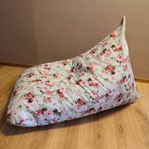 Babzsák párna kék vintage rózsás stílusú - felnőtt méretben, Otthon & Életmód, Bútor, Babzsákfotel, Varrás, MESKA