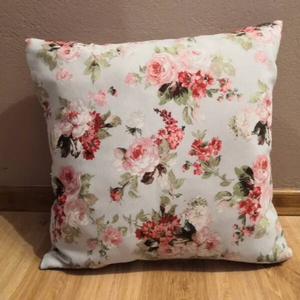 Kék vintage rózsás párnahuzat 45x45 cm  - Meska.hu