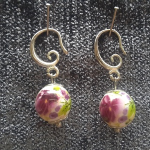 Porcelán füli - ékszer - fülbevaló - lógó fülbevaló - Meska.hu