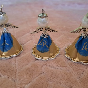 Kávékapszula angyalka - karácsony - karácsonyi lakásdekoráció - karácsonyfadíszek - Meska.hu