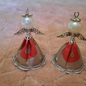 Kávés kapszula angyalka - karácsony - karácsonyi lakásdekoráció - karácsonyfadíszek - Meska.hu