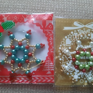 Karácsonyfa dísz , Karácsony, Karácsonyi lakásdekoráció, Karácsonyfadíszek, Gyöngyfűzés, gyöngyhímzés, MESKA