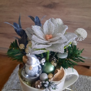 Mikulásvirágos asztaldísz  - karácsony - adventi díszek - adventi asztaldísz - Meska.hu