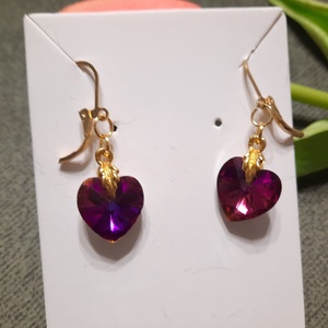 Szivecskés fülbevaló - ékszer - fülbevaló - lógó fülbevaló - Meska.hu