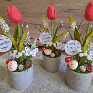 Tulipános asztaldísz - otthon & életmód - dekoráció - asztal és polc dekoráció - asztaldísz - Meska.hu