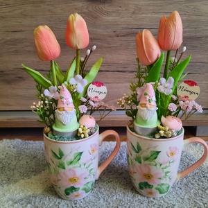 Tulipános asztaldísz  - otthon & életmód - dekoráció - asztal és polc dekoráció - asztaldísz - Meska.hu