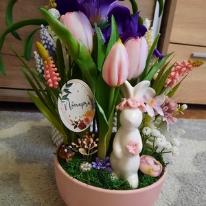 Tulipános asztaldísz  - otthon & életmód - dekoráció - asztal és polc dekoráció - asztaldísz - Meska.hu