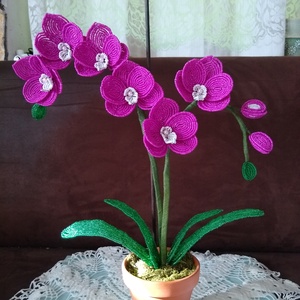 Orchidea gyöngyből - Meska.hu
