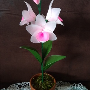Rózsaszin harisnya orchidea virág, Otthon & Életmód, Dekoráció, Virágdísz és tartó, Csokor & Virágdísz, Mindenmás, MESKA