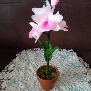 Rózsaszin harisnya orchidea virág - otthon & életmód - dekoráció - virágdísz és tartó - csokor & virágdísz - Meska.hu