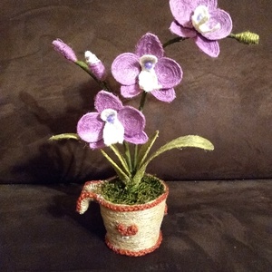 Lepkeorchidea spárgából, Otthon & Lakás, Dekoráció, Asztal és polc dekoráció, Asztaldísz, Mindenmás, Meska