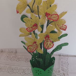 Sárga csónakorchidea - otthon & életmód - dekoráció - asztal és polc dekoráció - asztaldísz - Meska.hu