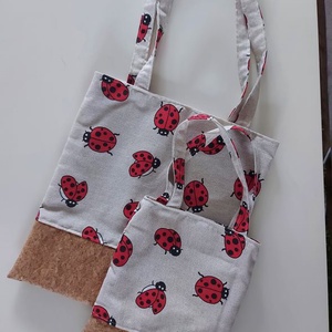 Anya-lánya katicabogaras vászonszatyor pakk  - táska & tok - bevásárlás & shopper táska - Meska.hu
