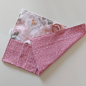 Pöttyös-bazsarózsás textil tok, tároló - otthon & életmód - papír, írószer - tolltartó & ceruzatekercs - Meska.hu