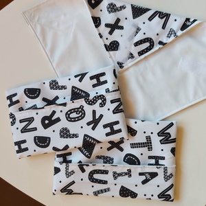 Piknik és uzsonnás pack - uzsonnás tasak, snack tasakok és újraszalvéta, belül vízzáró réteggel (betűs) - táska & tok - uzsonna- & ebéd tartó - szendvics csomagoló - Meska.hu