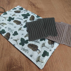 Mini (arc)tisztító csomag - erdei mintával - otthon & életmód - konyhafelszerelés, tálalás - konyhai textil - konyharuha & törlőkendő - Meska.hu