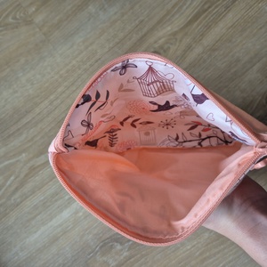 Madármintás pamut nesszeszer - masnis cipzárral - táska & tok - neszesszer - Meska.hu