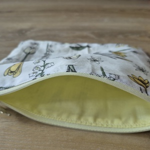 Virágos pamut nesszeszer - masnis cipzárral - táska & tok - neszesszer - Meska.hu