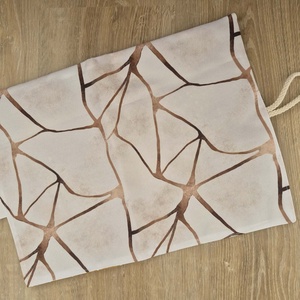 Arany-sárgapöttyös textil tok, tároló (ceruzatekercs, roll-up tartó) - otthon & életmód - papír, írószer - tolltartó & ceruzatekercs - Meska.hu