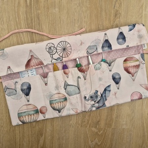 Mintás-pöttyös tároló, tok  - otthon & életmód - papír, írószer - tolltartó & ceruzatekercs - Meska.hu