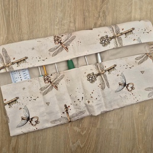 Mintás-bézs ceruzatartó, tok , Otthon & Életmód, Papír, írószer, Tolltartó & Ceruzatekercs, Varrás, MESKA