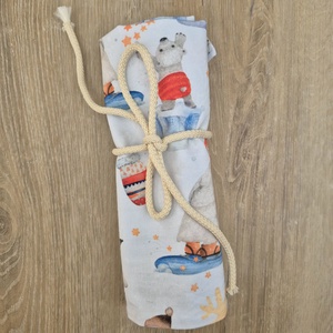 Jegesmedve mintás ceruzatekercs, ceruzatartó, tok  - otthon & életmód - papír, írószer - tolltartó & ceruzatekercs - Meska.hu