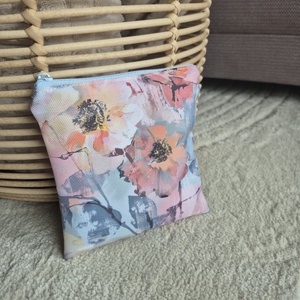 Kék virágos cipzáros vízhatlan nesszeszer, pamut béléssel, Táska & Tok, Neszesszer, Varrás, MESKA