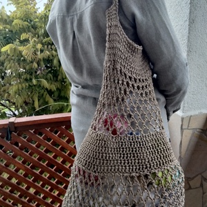 Horgolt egyedi táska, bevásárló táska - táska & tok - kézitáska & válltáska - nagy pakolós táska - Meska.hu