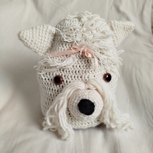 Horgolt gyereksapka - kutya figurás   - ruha & divat - sál, sapka, kendő - sapka - Meska.hu